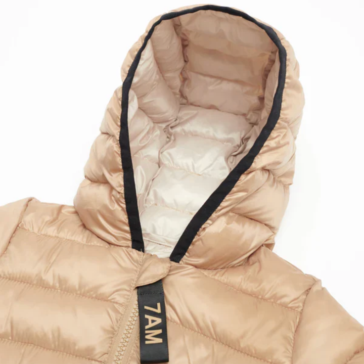 7 AM Tan Ecru Roll Me puffer