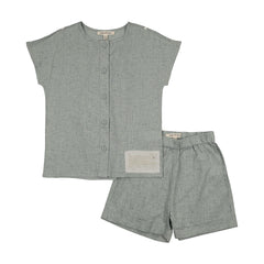 Ann of Nan - Slate Boys Crew Neck Shirt + Shorts