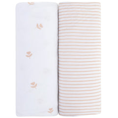 Ely's & Co Mauve Tulip Changing Pad Cover 2 Pack