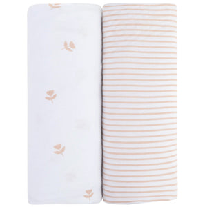Ely's & Co Mauve Tulip Changing Pad Cover 2 Pack