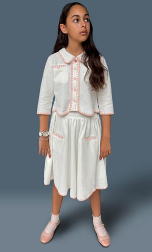 We the Kids – Embroidered Scalloped Top & Bloomer Set | Crisp White