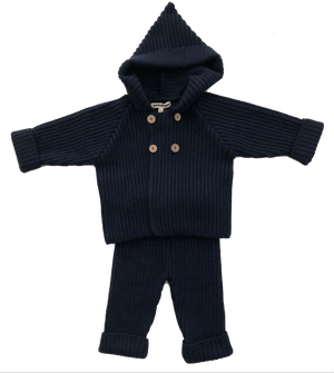 Hooded Double Breasted Sweater Set