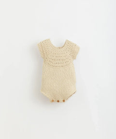 Play Up Knitted jumpsuit with wooden buttons | Botany