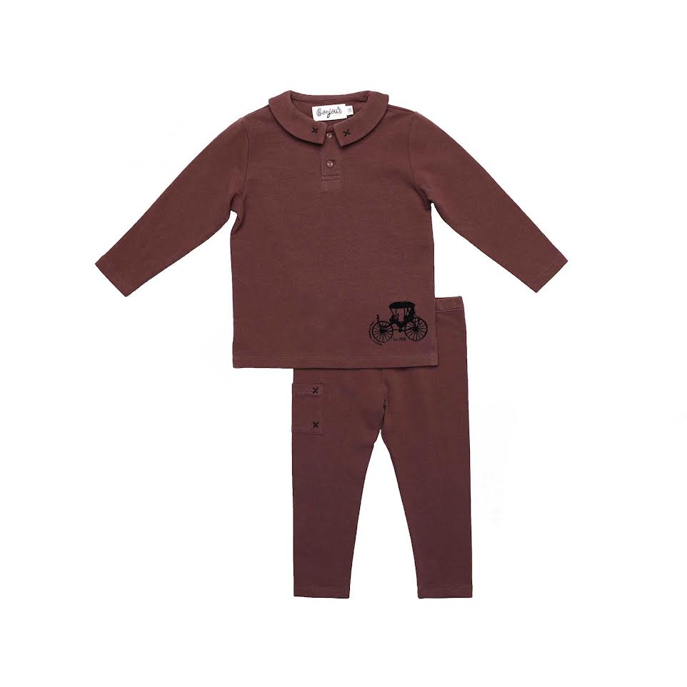 Toddler Classic Pajamas | Vintage Carriage Applica | Bonjour