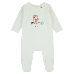 Cadeau Girl White Doll on Branch Footie + Hat