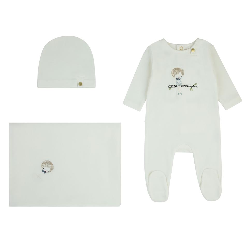 Cadeau Boy White Doll on Branch Layette Set