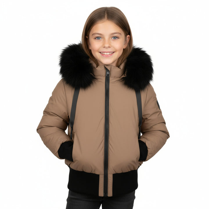Pramie Tan Teen Ribbon Jacket | Chic, Warm & Effortlessly Stylish