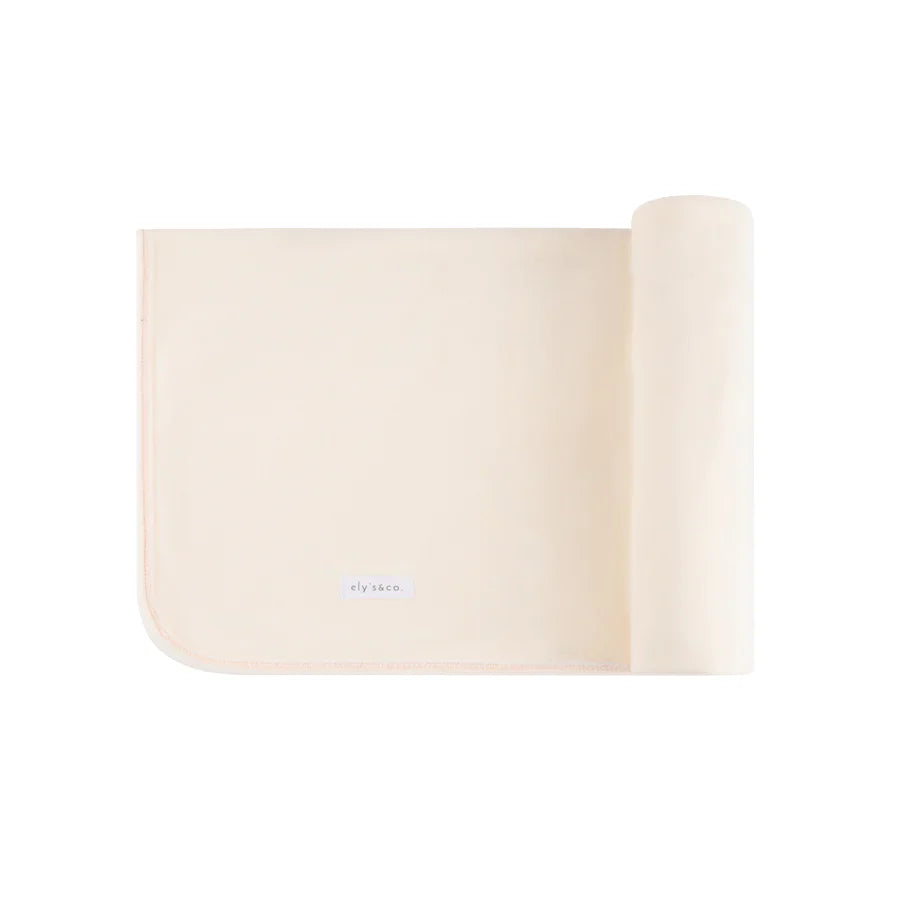 Ely's & Co Ivory/Pink Velour Bunny Pocket Blanket