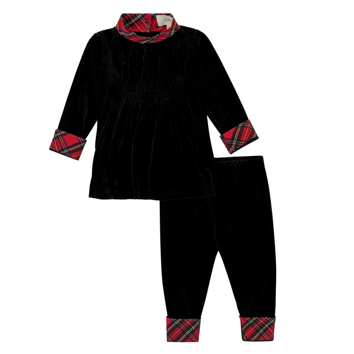 Mini Nod Boy Velvet Set Black/Red