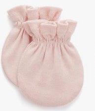 100% Cotton Pink Mittens for Baby 0-6 Months