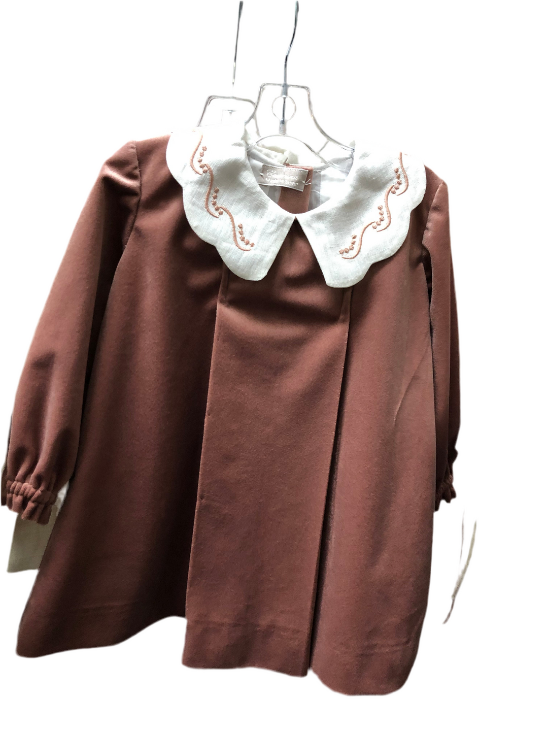Carmina Mauve Dress with Embroidered Collar