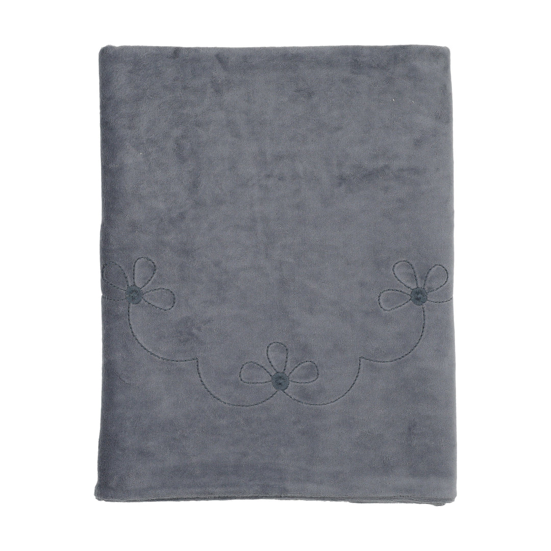 Bee & Dee Hydrangea Blue Lovely Loops Velour Blanket