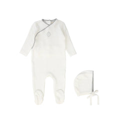 Bebe Jolee White/Blue Medallion Wrap Footie