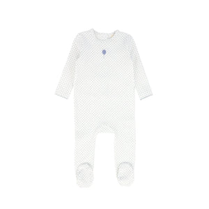 Bebe Jolee White/Blue Rope Print Footie