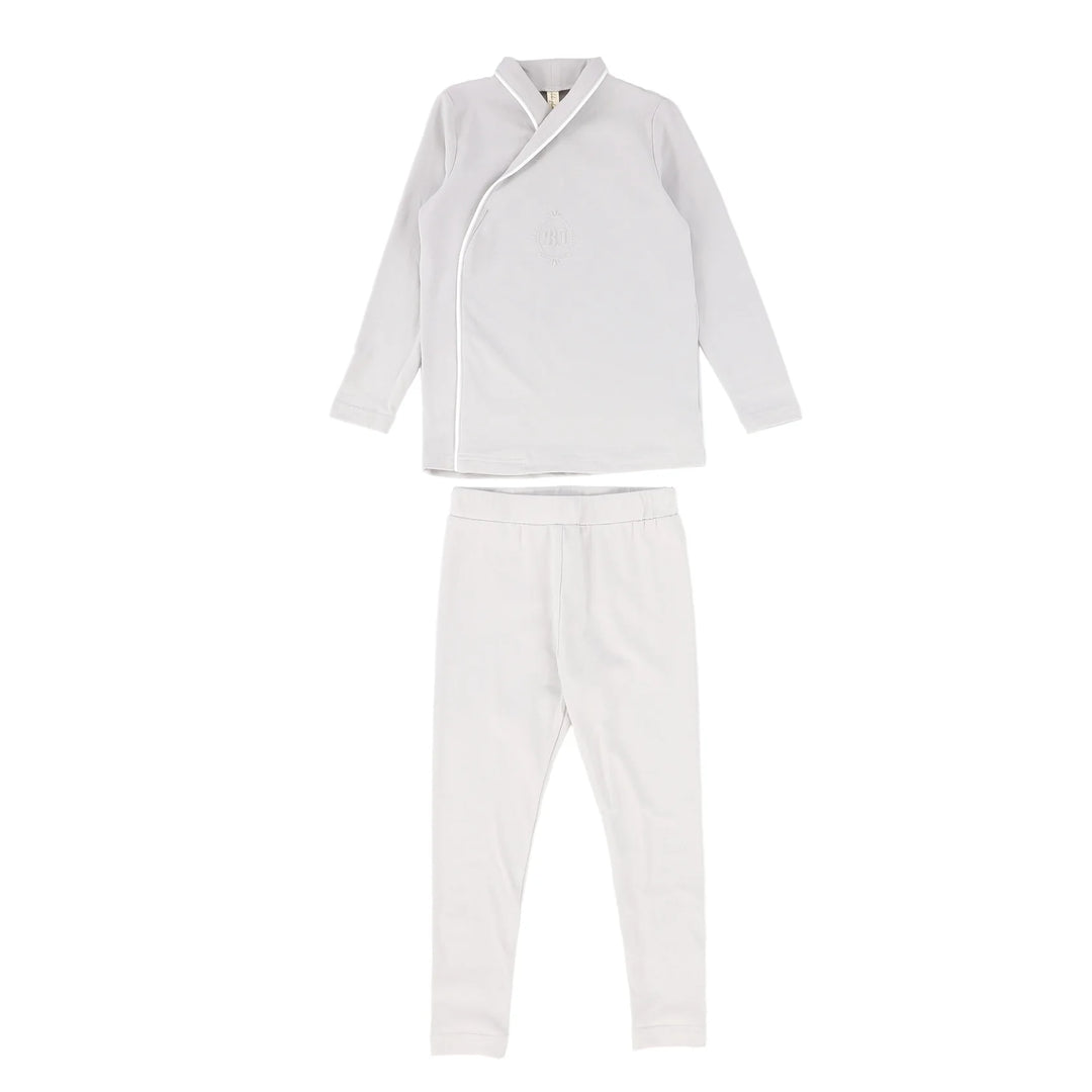 Bebe Jolee Blue Piped Wrap Pajamas