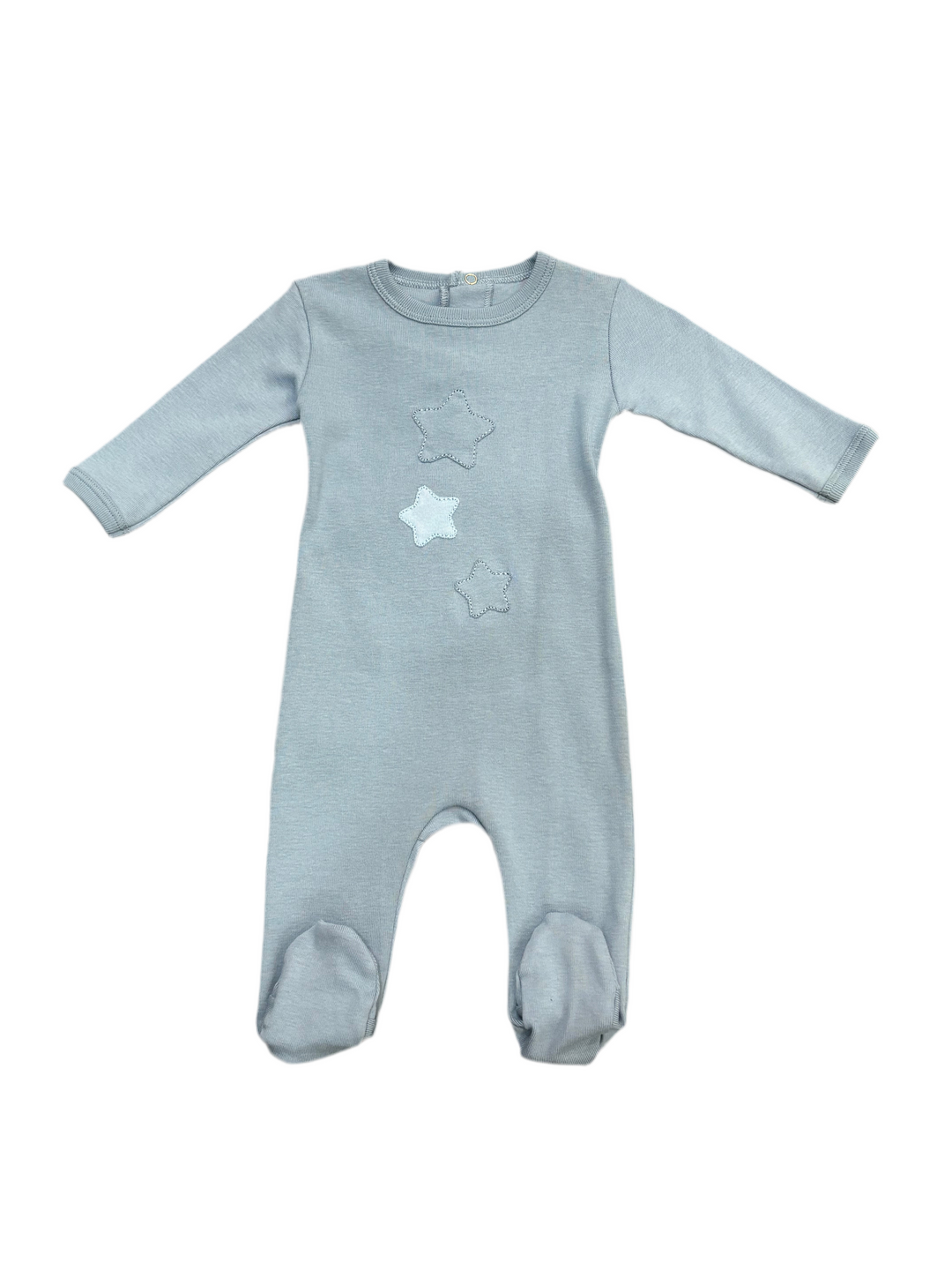 Cotton Pompom Forever Blue 3 Stars Footie