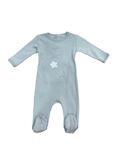 Cotton Pompom Forever Blue 3 Stars Footie