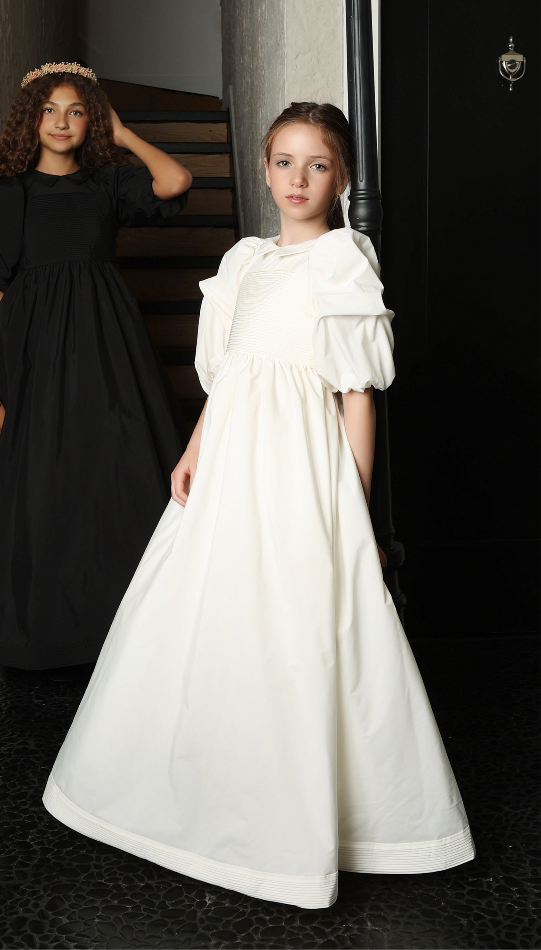 Little Tempest White Pintuck Taffeta Gown | Heirloom Quality Dress