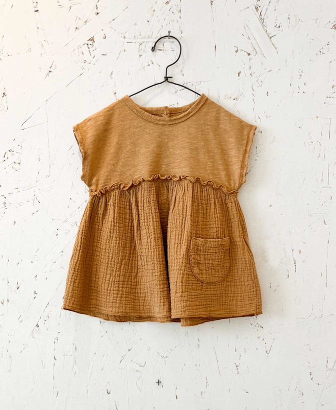 Play Up Mustard Mixed Dress