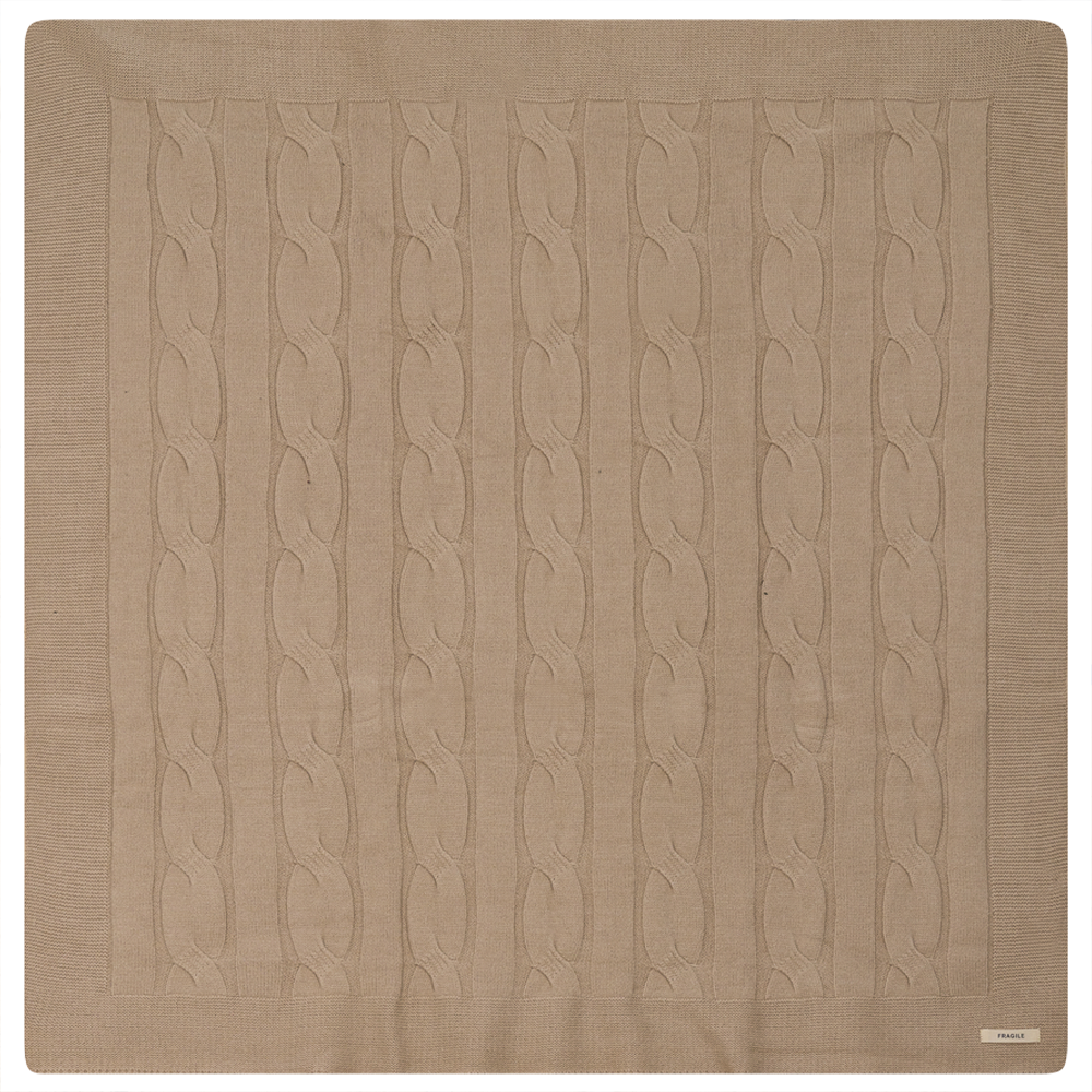 Fragile Sandstorm Knit Cable Baby Blanket