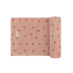 Ely's & Co Pink Velour Leaf Blanket