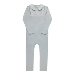 Ely's & Co Blue Embroidered Collar Bodysuit + Overalls