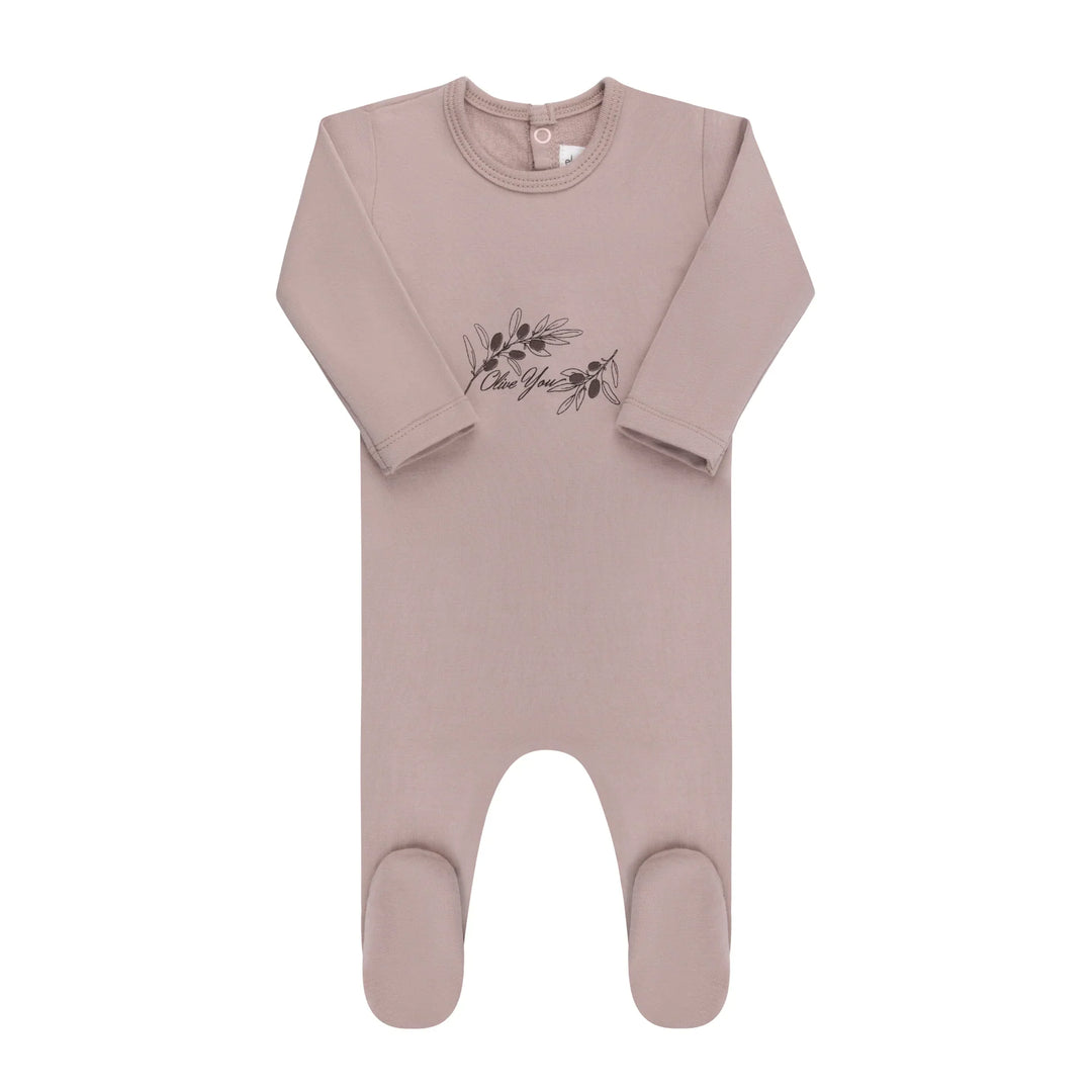 Ely's & Co Mauve Modal Olive You Footie