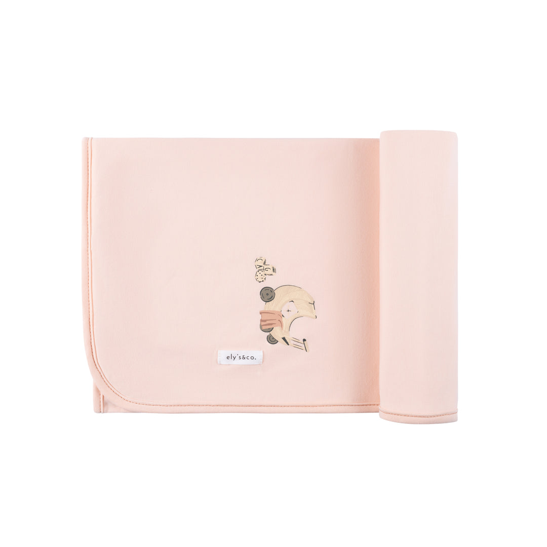 Ely's & Co Pink French Terry Carriage Blanket