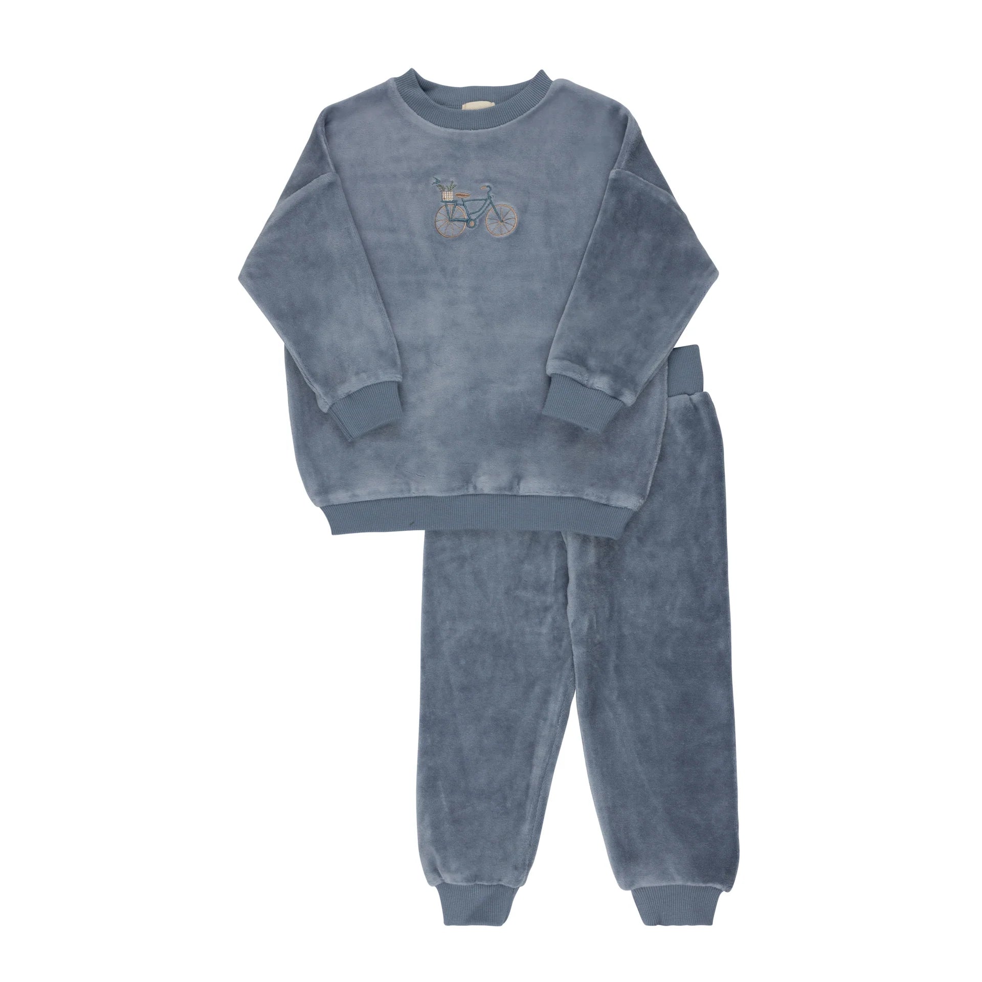 Aurora Blue Velour Bicycle Tracksuit – Little Loungers