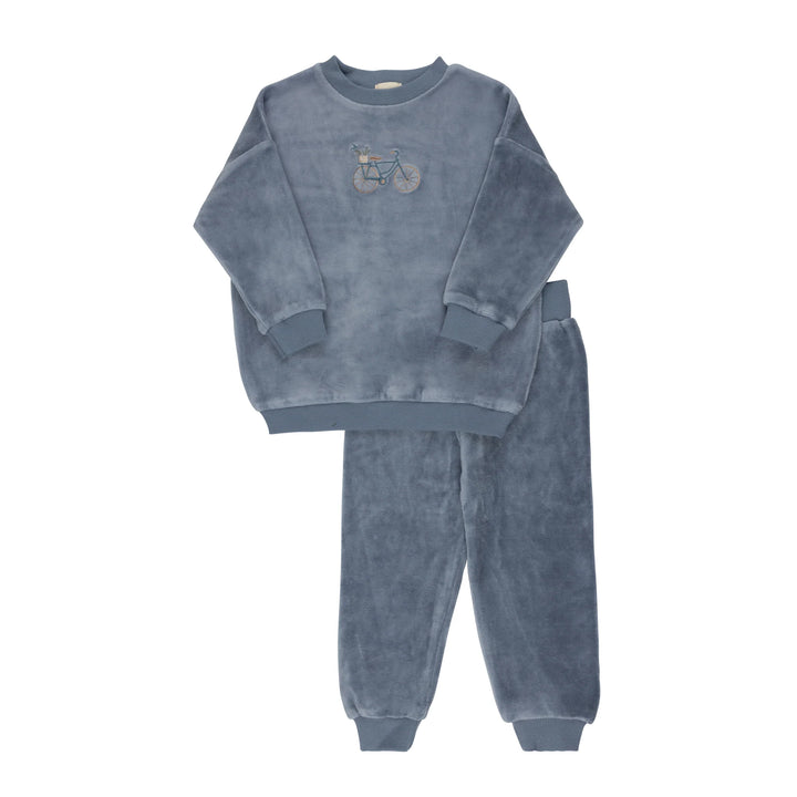 Aurora Blue Velour Bicycle Tracksuit