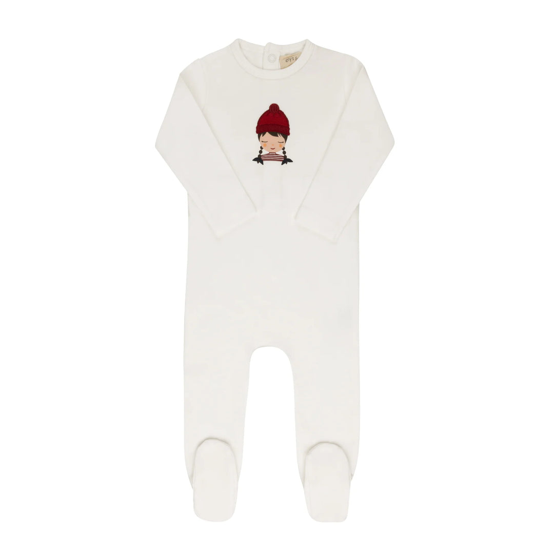 Ely's & Co Ivory/Pink Autumn Kids Footie