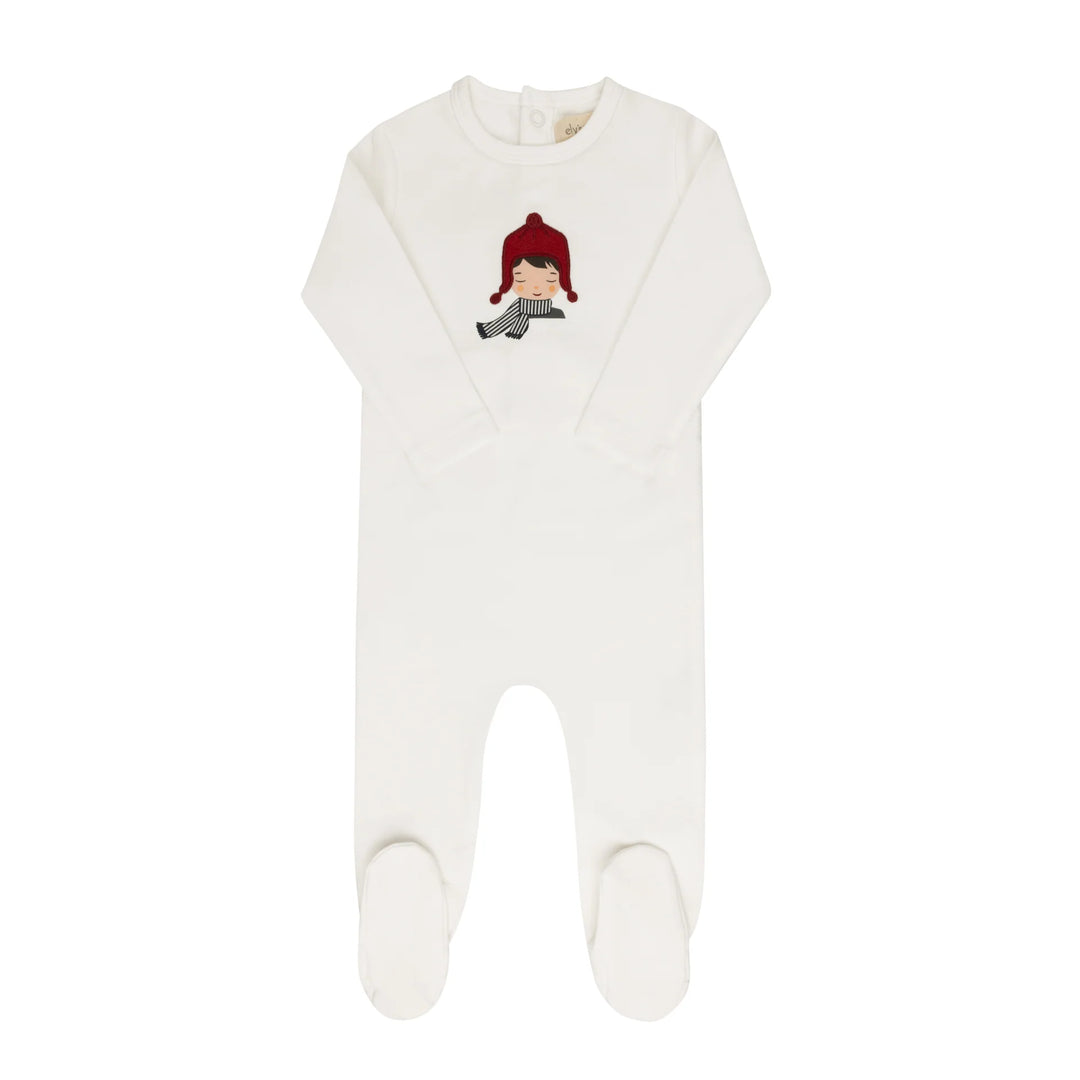 Ely's & Co Ivory/Blue Autumn Kids Footie
