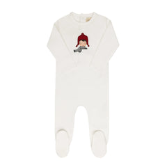 Ely's & Co Ivory/Blue Autumn Kids Footie
