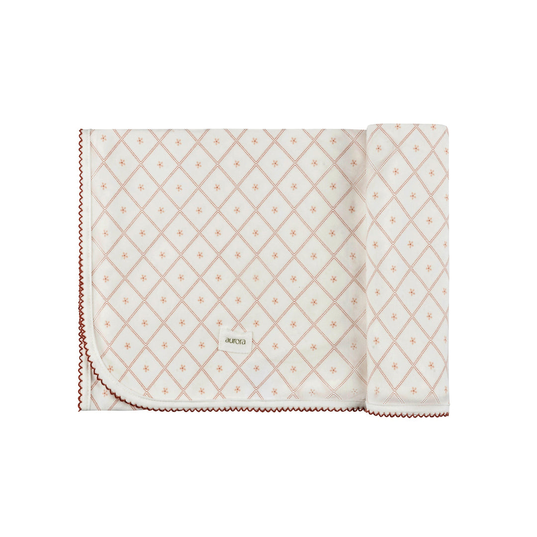 Aurora Ivory/Pink Diamond Print Blanket