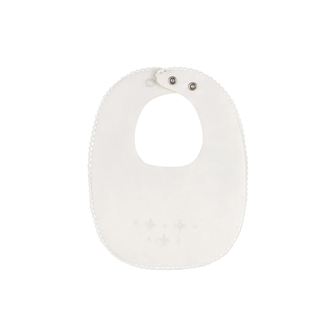 Ely's & Co Ivory Boy Embroidered Collar Bib
