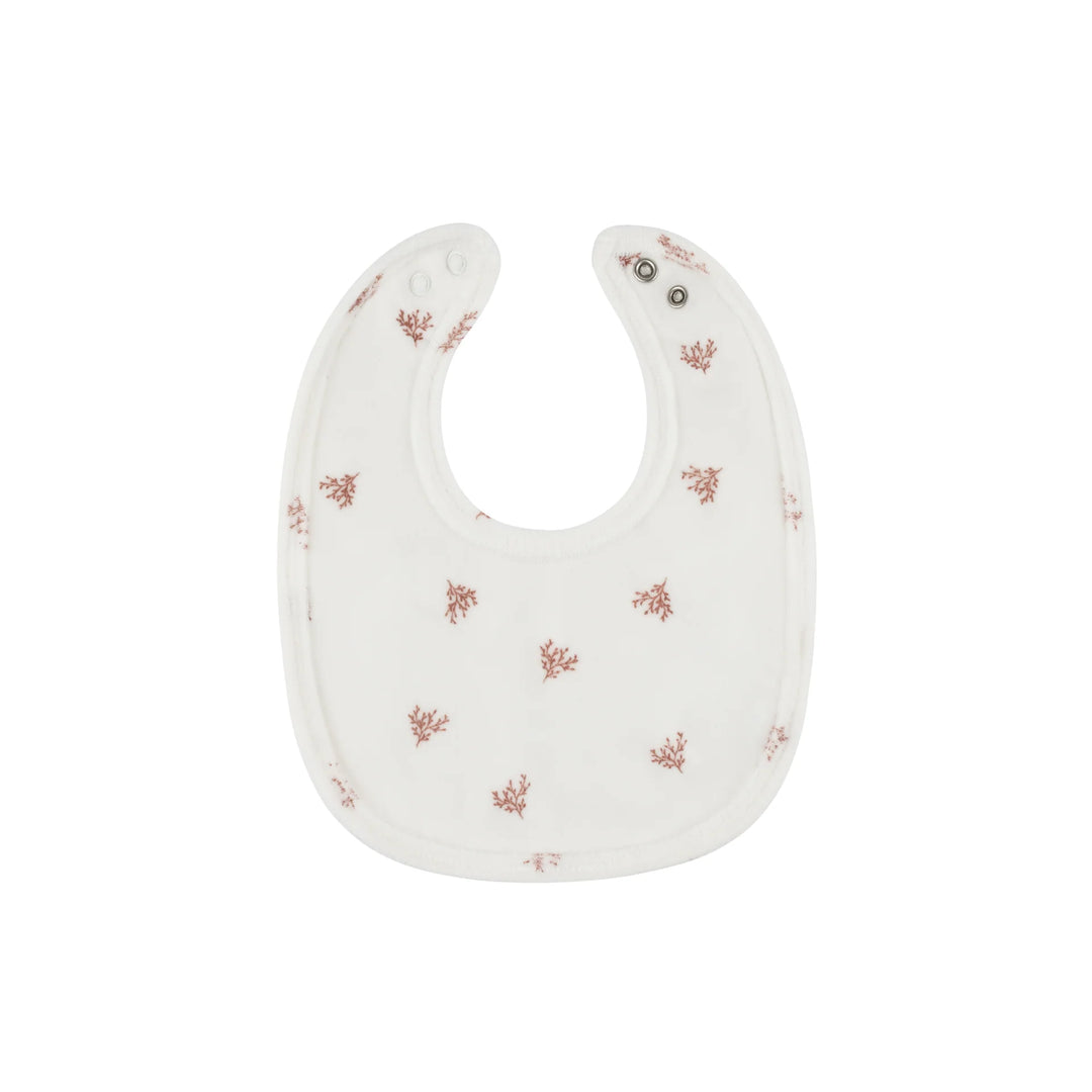 Ely's & Co Ivory Girls Velour Leaf Bib