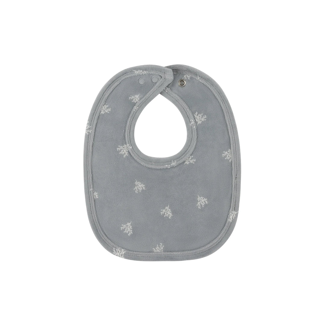 Ely's & Co Blue Velour Leaf Bib
