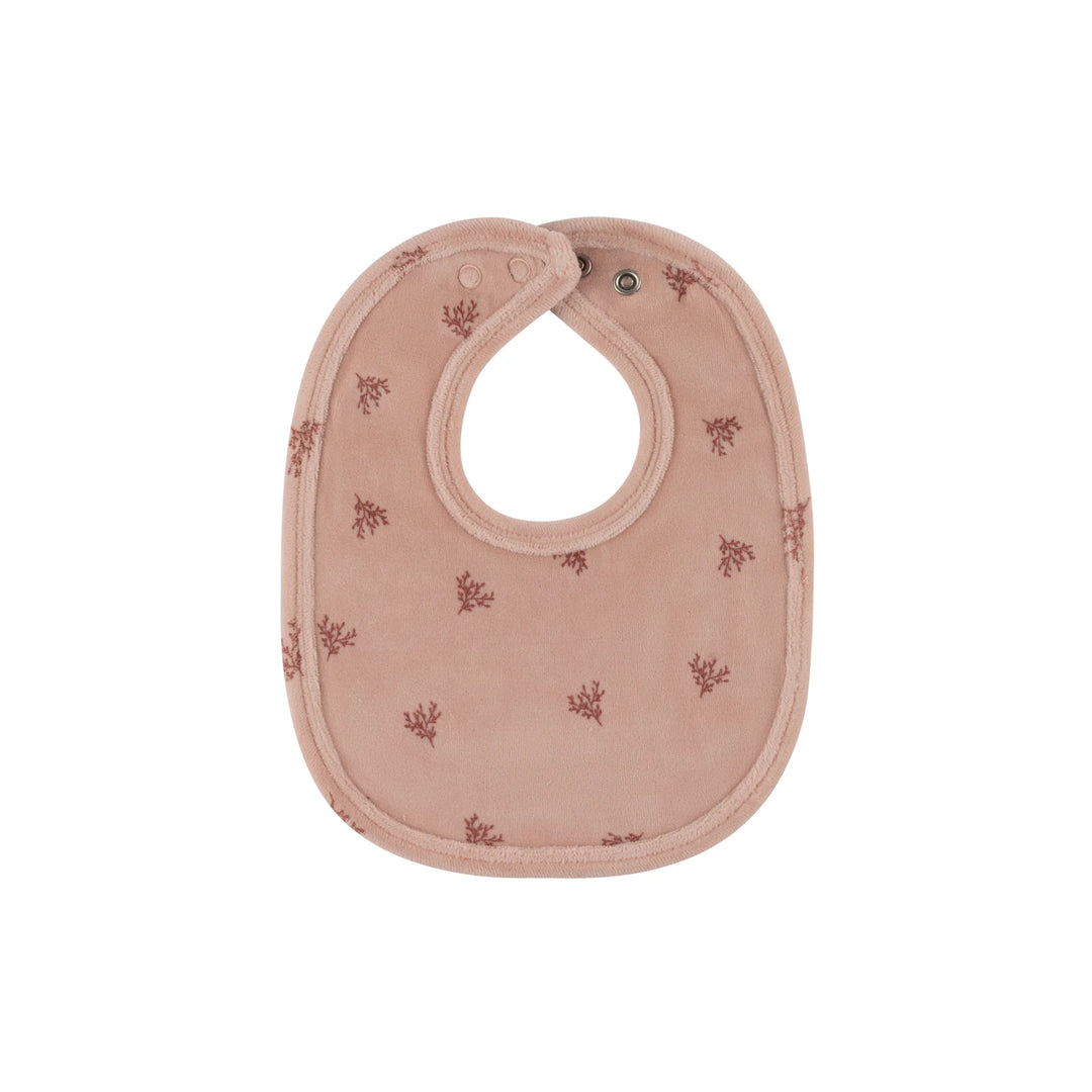Ely's & Co Pink Velour Leaf Bib