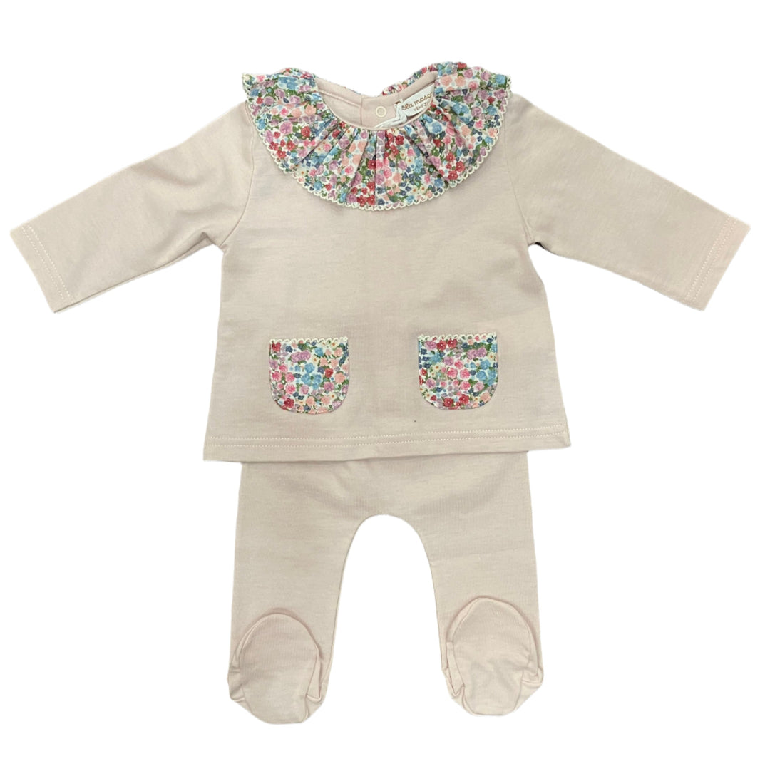 La Mascot Mauve Floral Trim Set