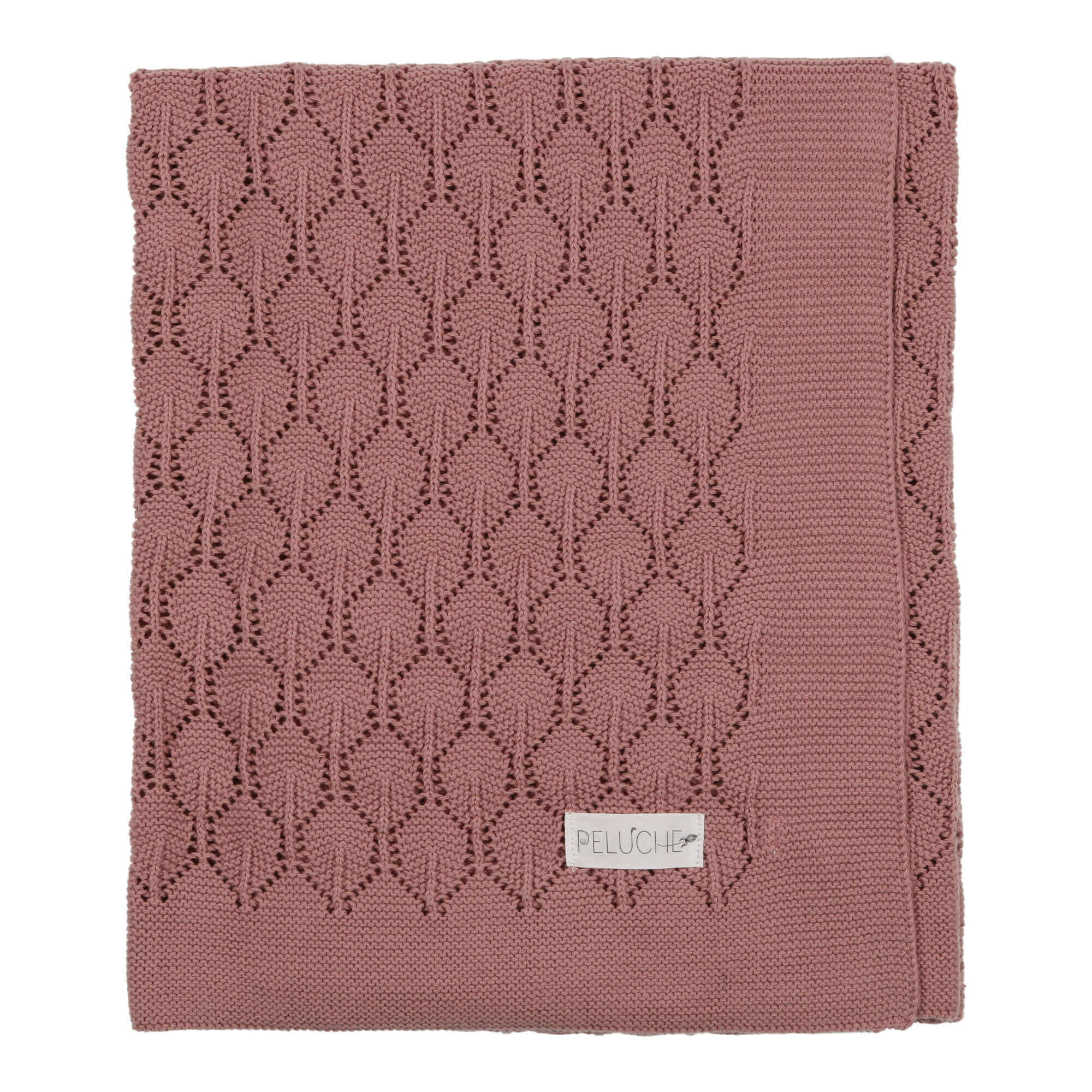 Peluche Secret Garden Collection Mauve Chunky Pointelle Knit Blanket