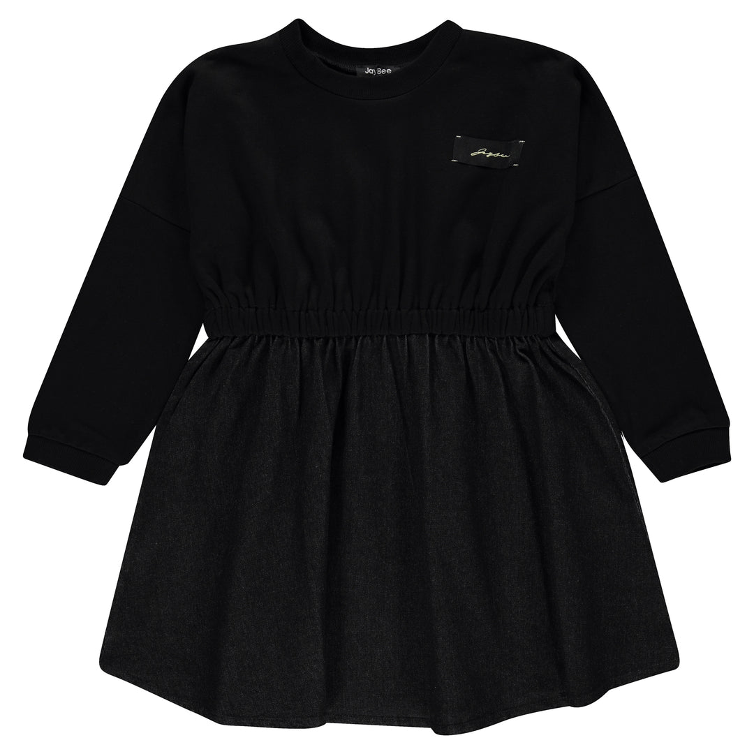 JayBee Black Mock 2 Pc Denim Dress