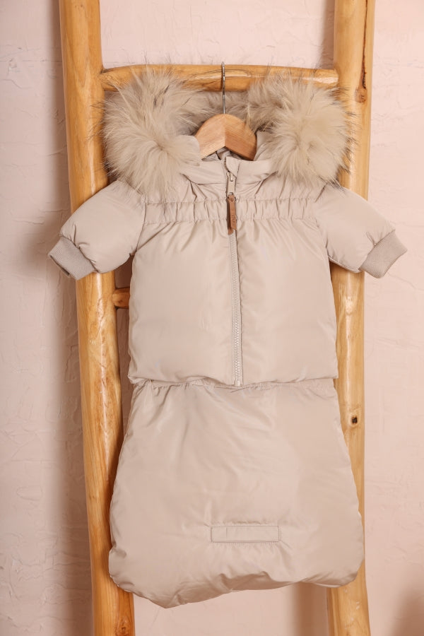 Mantel Beige Gathered Hight Waist Jacket