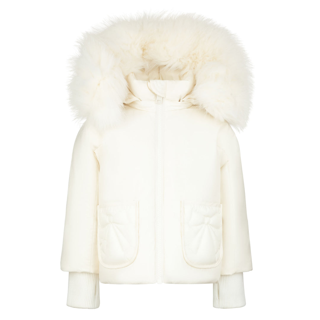 Pramie Little Girls Ivory Bow Jacket