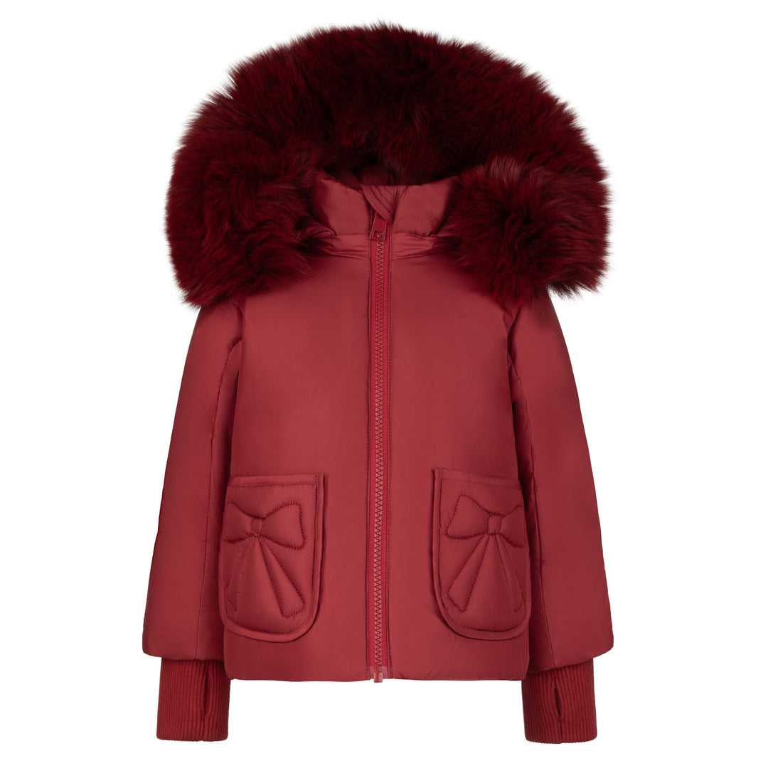 Pramie Little Girls Red Bow Jacket