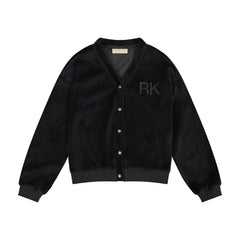 Retro Kid Black Vince Velvet Snap Cardigan