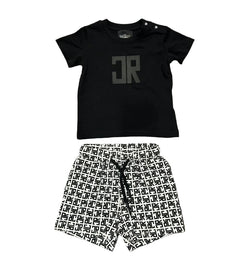 John Richmond Faredi T Shirt and Bermuda Set Kids Cotton Summer Outfit Logo Print