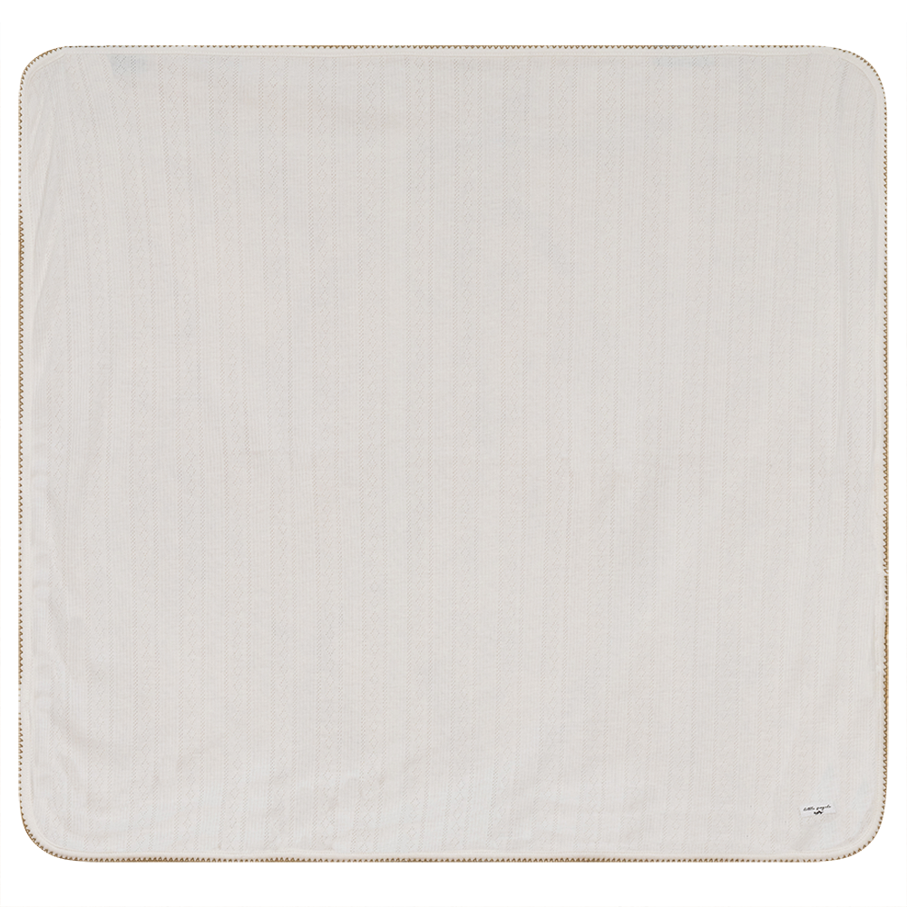 Little Fragile White Pointelle Baby Blanket