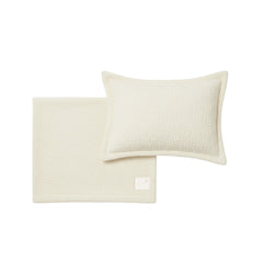 Ritz Off White Chenille Quilted Filled Blanket