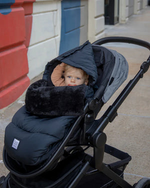 7AM Enfant Black PlushPOD – Ultra-Warm Baby Stroller Cover