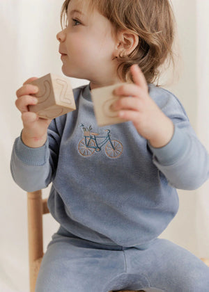 Aurora Blue Velour Bicycle Tracksuit